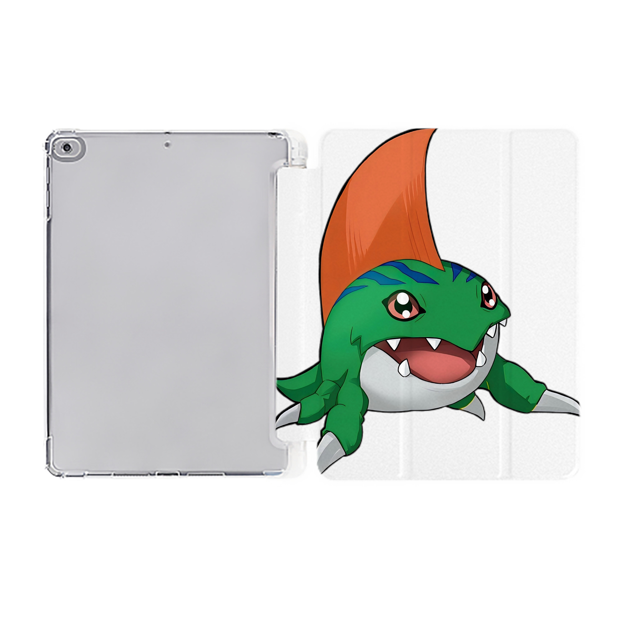 （画像用） Digimon デジタルモンスター/デジモン IPad ケース ペン収納付き 三つ折りスタンド PUレザー×シリコン 対応機種9.5/10.5/10.9インチ